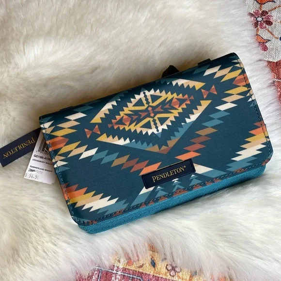 PENDLETON SUMMERLAND BRIGHT CANOPY CANVAS CROSSBODY WALLET - Picture 1 of 6